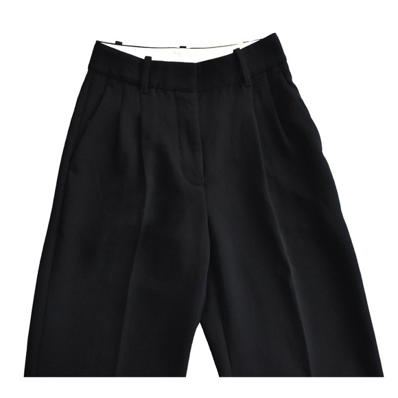 A5 Auth WILFRED Black Crepe Straight Pleated Front Trouser Pants Size 00 - Picture 2 of 7